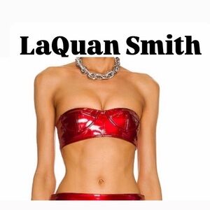 LaQuan Smith Metallic Red Strapless Top only
